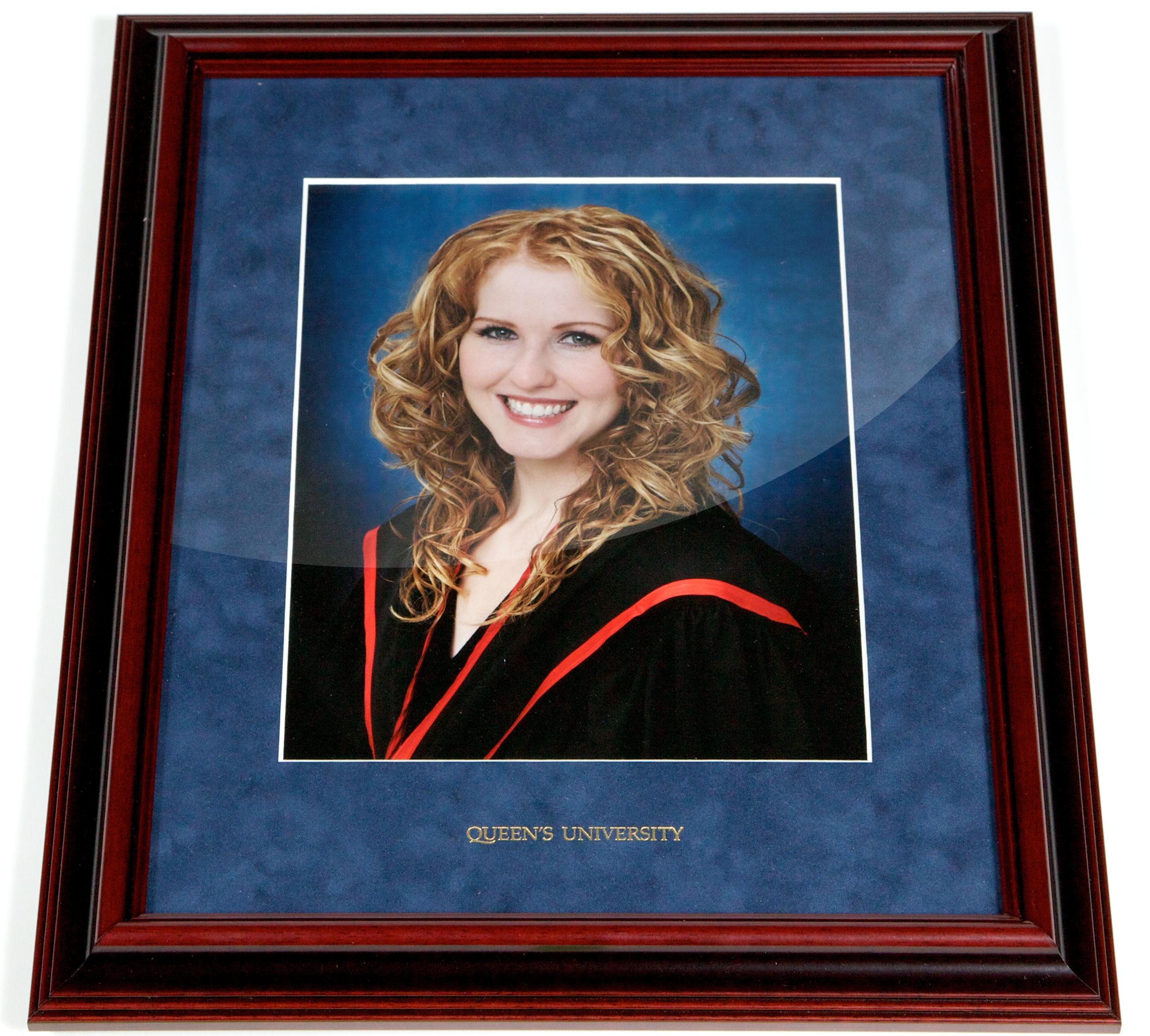 #6 Diplomat Satin Plus Frame with Suede Mat in blue with diploma